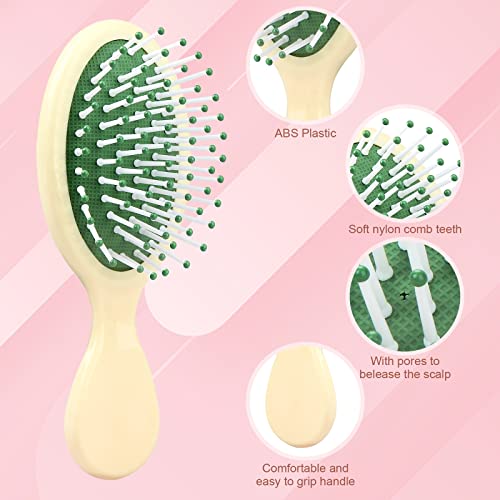16 Pack Mini Hair Brush, Travel Detangling Brush ANSLCA Bulk Hair Brushes Set - Include 8 Mini Brush for Hair + 8 Fine Wide Hair Combs Wet Dry Hair for Girls Kids Women Boys Men, Multicolor - Image 6