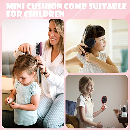 16 Pack Mini Hair Brush, Travel Detangling Brush ANSLCA Bulk Hair Brushes Set - Include 8 Mini Brush for Hair + 8 Fine Wide Hair Combs Wet Dry Hair for Girls Kids Women Boys Men, Multicolor - Image 3