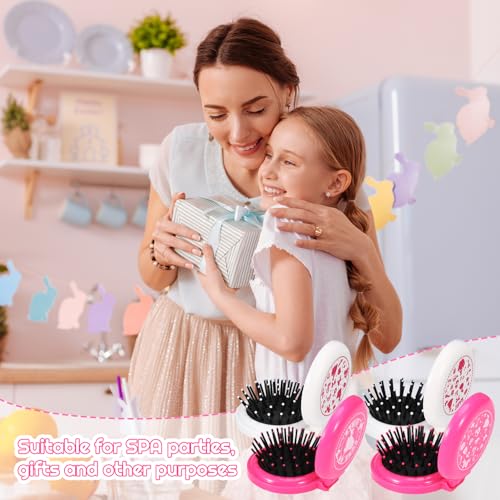 16 Pcs Folding Travel Hair Brush with Mirror,Small Pocket Hair Brush Portable Mini Hair Comb Wet and Dry Hair for Women Girls Kids - Image 7