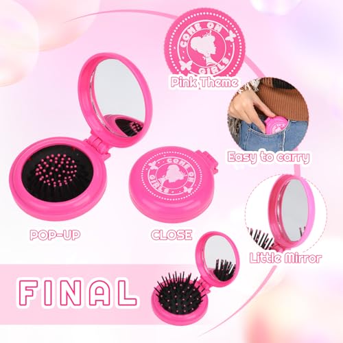 16 Pcs Folding Travel Hair Brush with Mirror,Small Pocket Hair Brush Portable Mini Hair Comb Wet and Dry Hair for Women Girls Kids - Image 6
