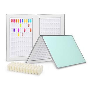 160 Nail Chart Display, Anself Nail Polish Display Book with 240Pcs Nail Tips(Green)