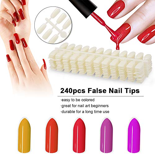 160 Nail Chart Display, Anself Nail Polish Display Book with 240Pcs Nail Tips(Green) - Image 3