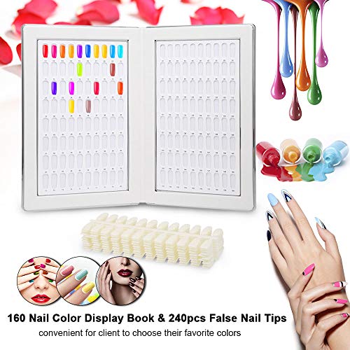 160 Nail Chart Display, Anself Nail Polish Display Book with 240Pcs Nail Tips(Green) - Image 5