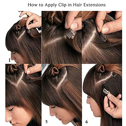 Clip in Hair Extensions Real Human Hair, Natural Black Hair Extensions Clip in Human Hair 16 Inch 7 Pcs 70G Double Wefts Straight Remy Human Hair Clip in Extensions for Women 2 Sets for Full Head - Image 7