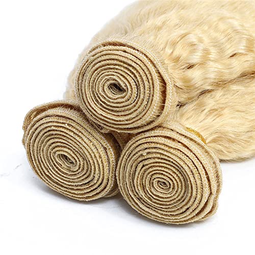 28 Inch 613 Bundles Blonde Kinky Curly Human Hair Bundles Brazilian Unprocessed Virgin Hair 1 Bundle Double Weft 613 Curly Bundles Remy Human Hair Extensions Blonde Bundles - Image 4