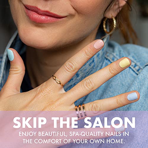MOYOU LONDON Semi Cured Gel Nail Strips, 20 Pc. Gel Wraps for Nails, Get 1 Free UV Lamp When You Get 2 or More, Easy Apply & Remove for Salon-Quality Manicure - Pink Sunset - Image 9