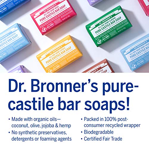 Dr. Bronner's Organic Lavender Bar Soap 5 oz Vegan Cruelty-Free Gentle Skin Care - Image 4