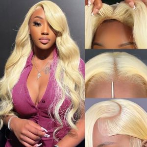 20 Inch 613 Blonde Body Wave 13x4 Lace Front Human Hair Wig 180% Density