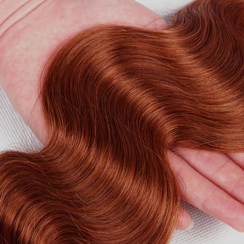 18 18 18 Inch Color #33 Body Wave Bundles Reddish Brown Bundle 8A Brazilian Virgin Reddish Brown Bundles Human Hair Double Weft Copper Red Bundle Human Hair Extensions - Image 5