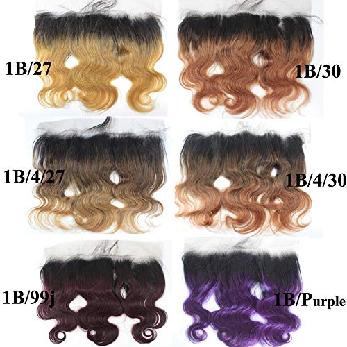 18 Inch Brazilian Virgin Human Hair Body Wave Ombre Full Lace Frontal Closure - Image 4