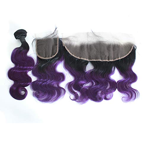 18 Inch Brazilian Virgin Human Hair Body Wave Ombre Full Lace Frontal Closure - Image 3