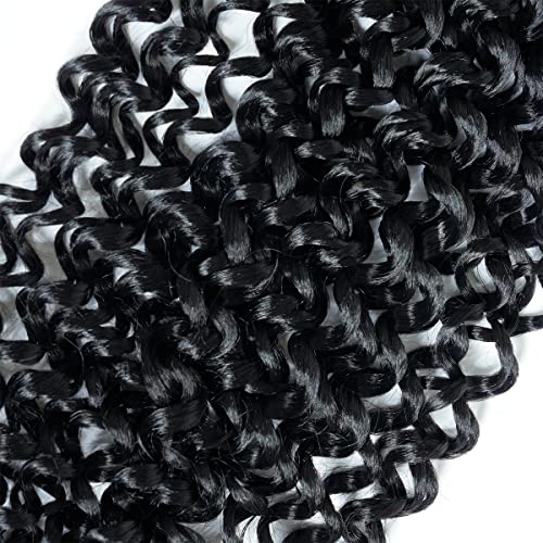 18 inch Curly Crochet Hair for Black Women Bohemian Curly Braiding Hair Extensions Water Wave Wavy Crochet Braids 2packs Gogo curl Crochet Twist Soft Like Human Hair (18inch(pack of 2), 1B) - Image 5