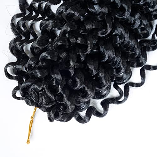 18 inch Curly Crochet Hair for Black Women Bohemian Curly Braiding Hair Extensions Water Wave Wavy Crochet Braids 2packs Gogo curl Crochet Twist Soft Like Human Hair (18inch(pack of 2), 1B) - Image 4