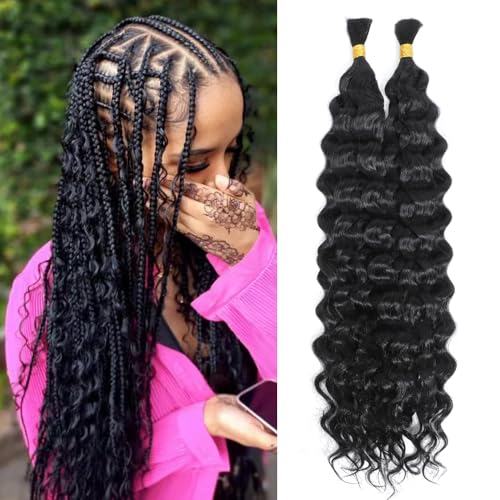 18 inch Italian Curly Bulk Human Hair for wet wavy braiding hair Micro Braiding Curly Bulk Human Hair 100% Unprocessed Virgin Human Hair Extensions No Weft Natural Black 2 Bundles 100g