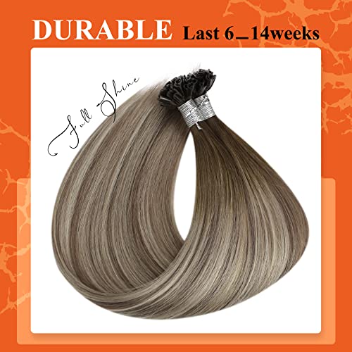18 Inch U-Tip Balayage Human Hair Extensions 50g Full Head Natural Look - Image 3