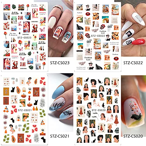 18 Sheets Colorful 3D Acrylic Nail Art Stickers Decoration Set - Image 7