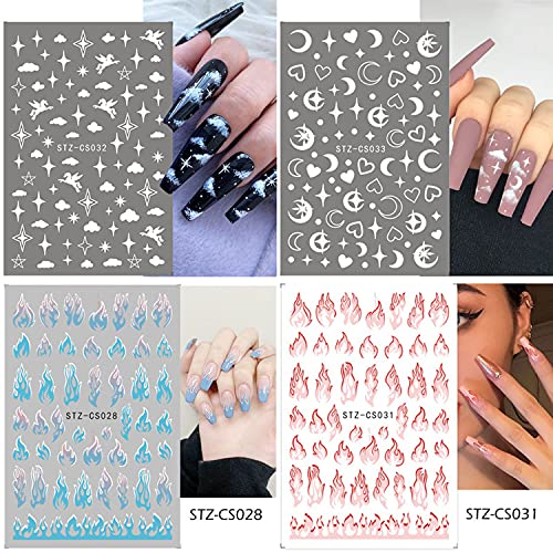 18 Sheets Colorful 3D Acrylic Nail Art Stickers Decoration Set - Image 6