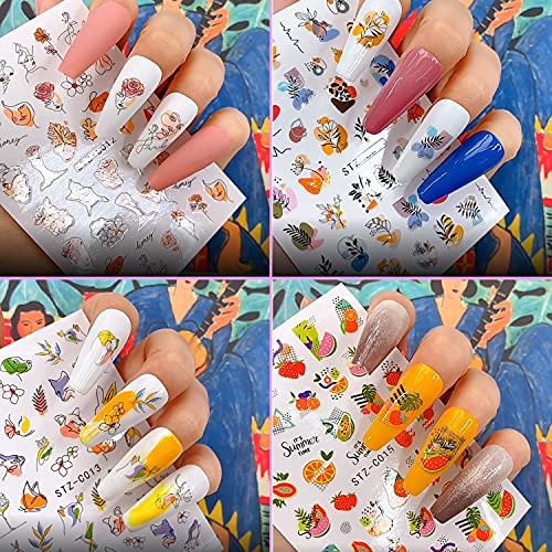 18 Sheets Colorful 3D Acrylic Nail Art Stickers Decoration Set - Image 5