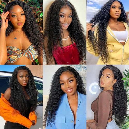 180 Density HD 13X6 Transparent Deep Wave Curly Human Hair Lace Frontal Wig 26 Inch 13X6 Lace Front Human Hair Wigs for Women Pre Plucked - Image 7
