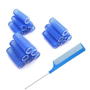18 Piece Heatless Hair Curlers Set with Rat Tail Comb for Medium Short Hair 0.8 x 2.4 Inch