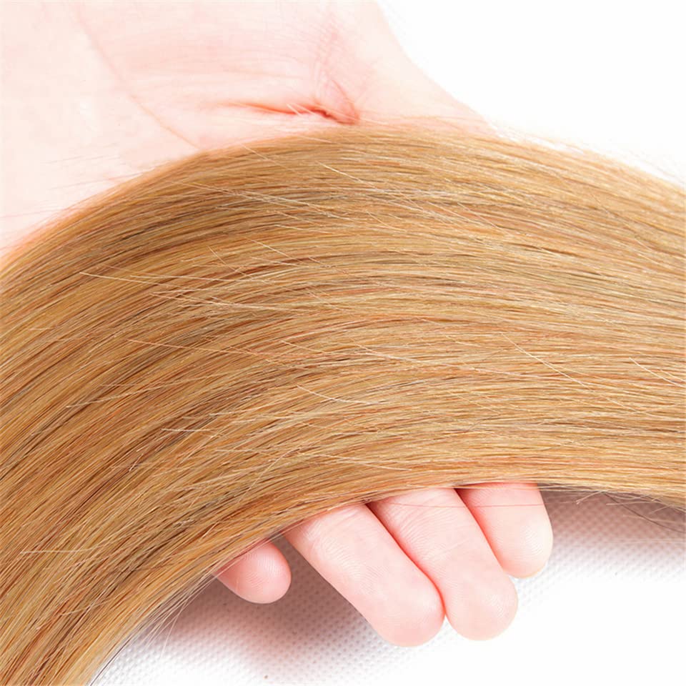 Ombre Honey Blonde Straight Human Hair Bundles 12-16 Inch, Natural Look and Style - Image 5
