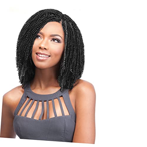 1pc African Dreadlocks Black Outfits Hip- Hop Braid Wig Crochet Hair Curly Afro Wig Human Hair Braids Wigs Twist Wigs Miss Low Temperature Wire Accessories Hip Hop - Image 3