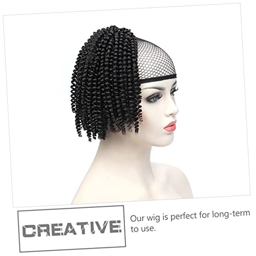 1pc African Dreadlocks Black Outfits Hip- Hop Braid Wig Crochet Hair Curly Afro Wig Human Hair Braids Wigs Twist Wigs Miss Low Temperature Wire Accessories Hip Hop - Image 6