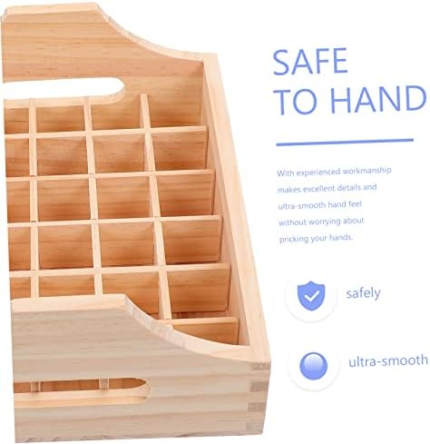 1pc Pine Wood Essential Oil Storage Box Organizer Case Display Rack for Travel - Image 2