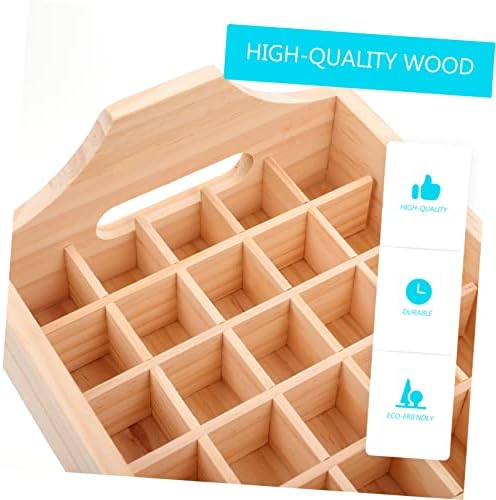1pc Pine Wood Essential Oil Storage Box Organizer Case Display Rack for Travel - Image 8