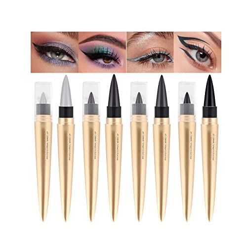 1PC Matte Gel Eyeliner - Long Lasting Waterproof Quick-Dry Smudge Proof - Strong Pigmented Smooth Eye-liner, Black/Brown/Silver/Dark Grey Longwear Eye Makeup Pencil, 01#-Black