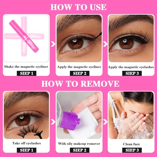 2 Black MIX 2 Brown Eyeliner Waterproof Magnetic Liquid Eyeliner,Upgraded All-Day Hold, Works Perfectly for Magnetic Eyelashes,Eye Liner -5ml*4 Count - Image 6