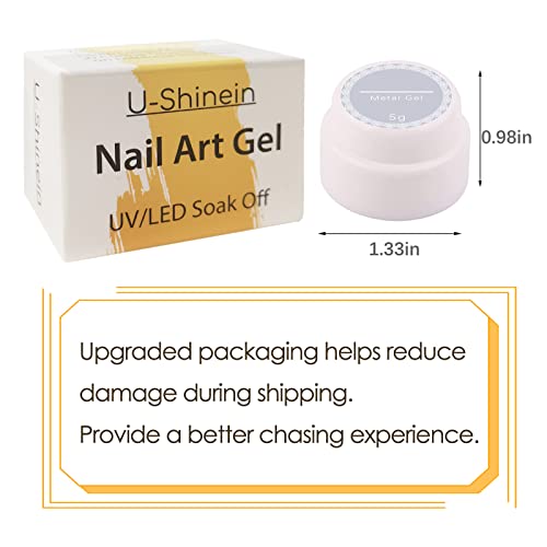 Golden Silver 2 Color Metallic Painting Gel Nail Polish 15ml Capacity for DIY Nail Art - Image 6