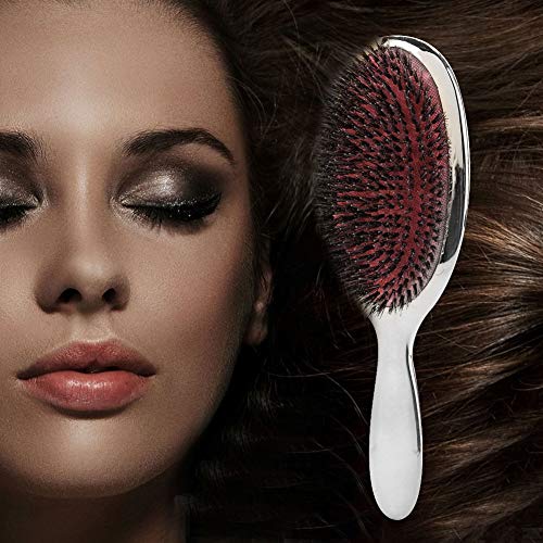 2 Colors Oval Nylon Bristle Hair Massage Comb Anti Static Scalp Hair Brush(silver) - Image 4