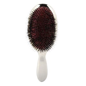 2 Colors Oval Nylon Bristle Hair Massage Comb Anti Static Scalp Hair Brush(silver)
