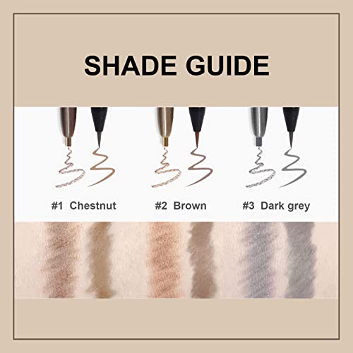 2 in 1 Microblading Eyebrow Pencil Tint 1.5mm Pen Waterproof 24h Long-lasting (3# Dark grey) - Image 6