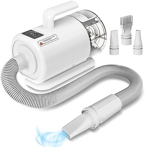 2-in-1 Pet Grooming Vacuum and Dryer with 1.5L Dust Cup and 3 Nozzles