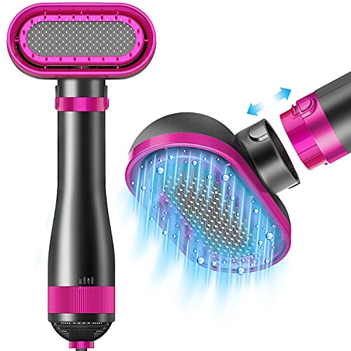 2-in-1 Pet Hair Dryer and Brush 3-Mode Professional Home Grooming Blower for Small to Large Dogs Cats Rose Gold
