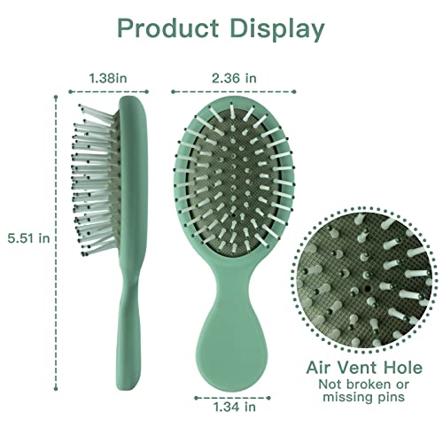 2 Pack Mini Travel Hair Brush Set for All Hair Types Detangling Kids Adults - Image 2