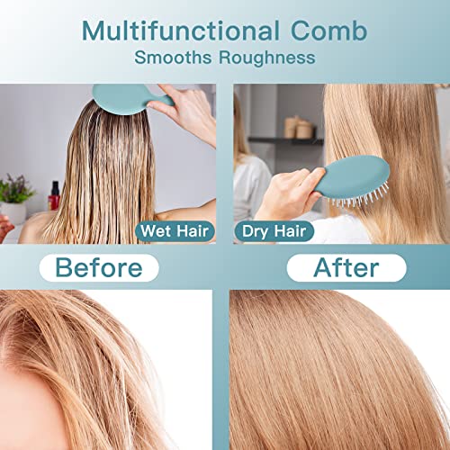 2 Pack Mini Travel Hair Brush Set for All Hair Types Detangling Kids Adults - Image 5