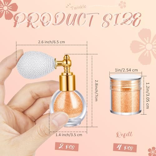 2 Piece Cosmetic Body Glitter Spray Set Silver Nude Pink Shimmer with Refills for Hair Face Nails - Image 2