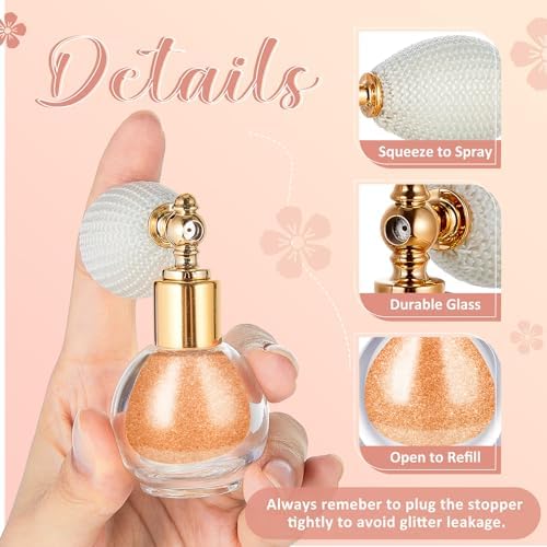2 Piece Cosmetic Body Glitter Spray Set Silver Nude Pink Shimmer with Refills for Hair Face Nails - Image 3