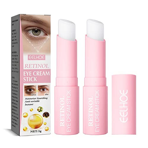 2 Pcs Hydrating and Brightening Eye Balm, Anti-wrinkle Eye Cream Stick, Dark Circle Fine Lines Treatment, Under Eye Serum Balm Skin Care