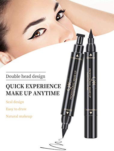 2 PCS Winged Eyeliner Stamp Dual Ended Liquid Eyeliner Pen for Wing Cat Eye,Waterproof Long Lasting Smudge-proof Liquid Eye Makeup Black - Image 3