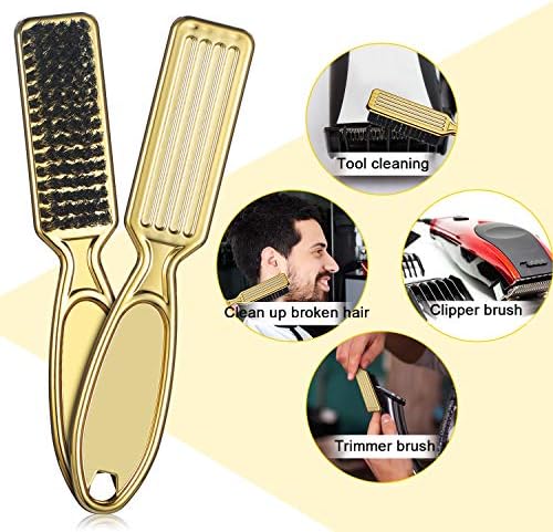 2-Piece Gold Barber Blade and Hair Clipper Cleaning Brush Tool - Image 3