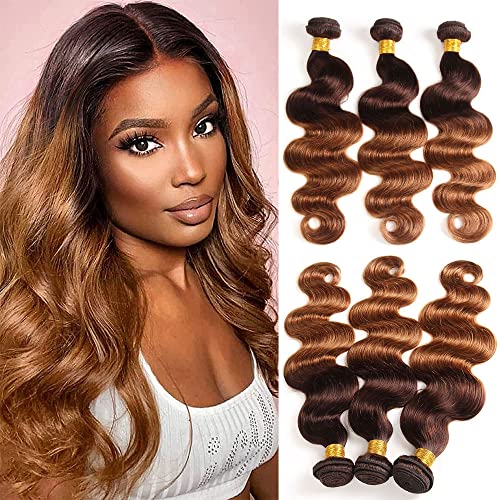 14 16 18 Inch 3 Bundles 2 Tone Ombre Brazilian Body Wave Remy Virgin Human Hair Extensions