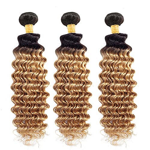 20 22 24 Inch Honey Blonde Ombre Deep Wave Human Hair Bundles 1b/27 Double Weft - Image 7