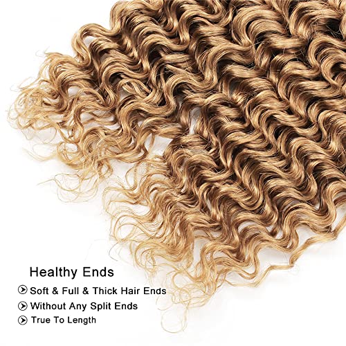 20 22 24 Inch Honey Blonde Ombre Deep Wave Human Hair Bundles 1b/27 Double Weft - Image 6