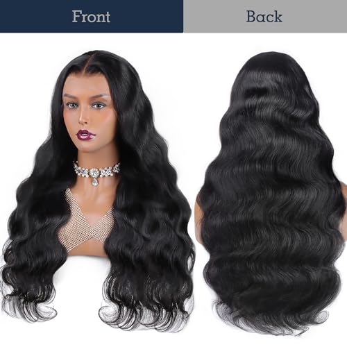 20 Inch Body Wave Lace Front Wigs Human Hair, 13x4 Real HD Lace Full Frontal Wigs Human Hair 180% Density Glueless Brazilian Virgin Human Hair HD Lace Front Wigs with Pre Plucked and Bleached Knots - Image 7