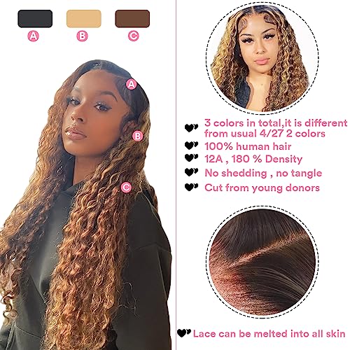 Honey Blonde 20 Inch Loose Deep Wave 13x6 Lace Front Human Hair Wig - Image 4
