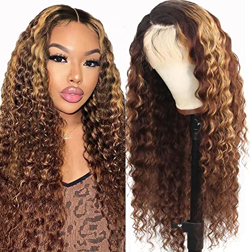 Honey Blonde 20 Inch Loose Deep Wave 13x6 Lace Front Human Hair Wig